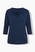 Shirt, Wasserfall-Ausschnitt, 3/4-Arm, Biobaumwolle