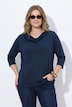Shirt, Wasserfall-Ausschnitt, 3/4-Arm, Biobaumwolle
