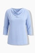 Shirt, Wasserfall-Ausschnitt, 3/4-Arm, Biobaumwolle