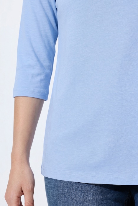 Shirt, Wasserfall-Ausschnitt, 3/4-Arm, Biobaumwolle