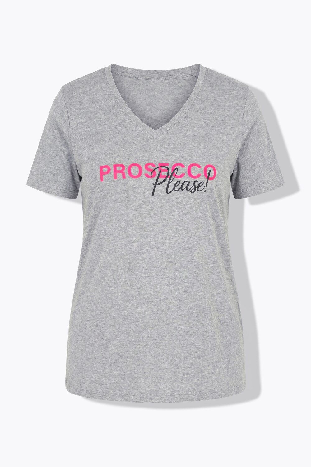 Stora storlekar T-shirt, Dam, grå, storlek: 52, Bomull/Polyester, Angel of Style