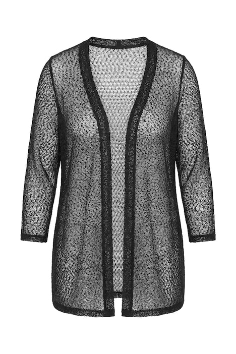 Kardigan, rovný střih, dírkovaný úplet, otevřený