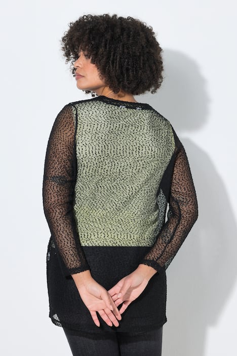 Strickjacke, Straight Fit, Lochmuster-Strick, offen