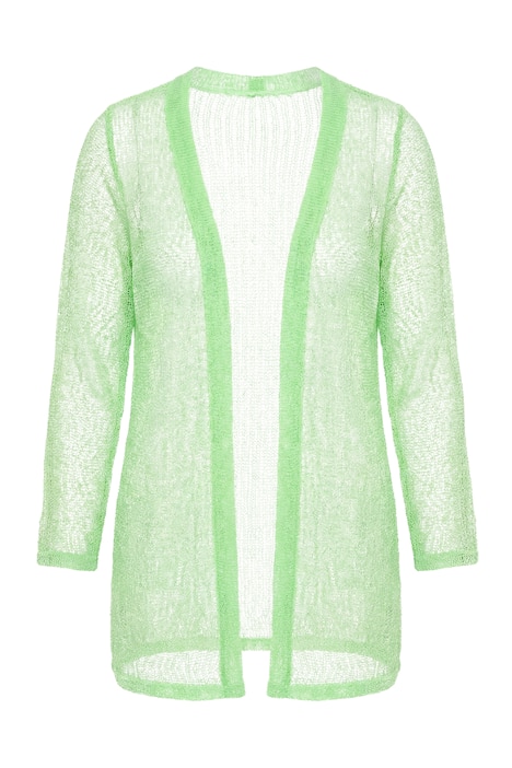 Kardigan, rovný střih, dírkovaný úplet, otevřený