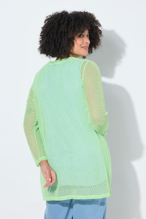 Vest, straight fit, opengewerkt breisel, openvallend