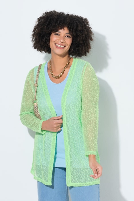 Vest, straight fit, opengewerkt breisel, openvallend