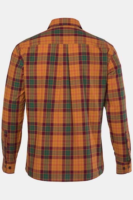 Chemise à carreaux, manches longues et col à pointes boutonnées (boutons dissimulés), coupe Modern Fit - jusqu'au 8 XL