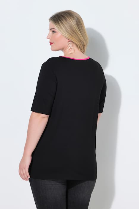 T-Shirt, A-Linie, Streifen und Frauen-Motiv