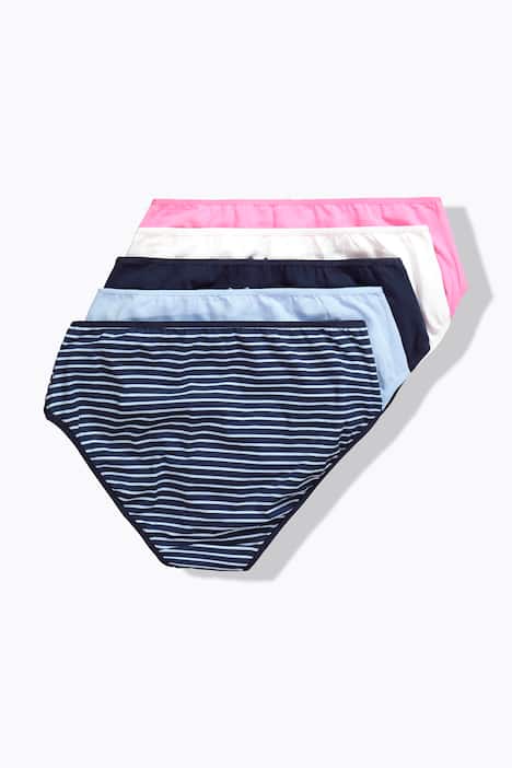 Midislips, 5er-Pack, feine Streifen