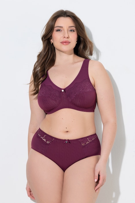 Entlastungs-BH, Jacquard, Spitze, ohne Bügel, Cup B - F