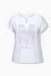 T-shirt, siersteentjes, oversized, tuniekhals, korte mouw