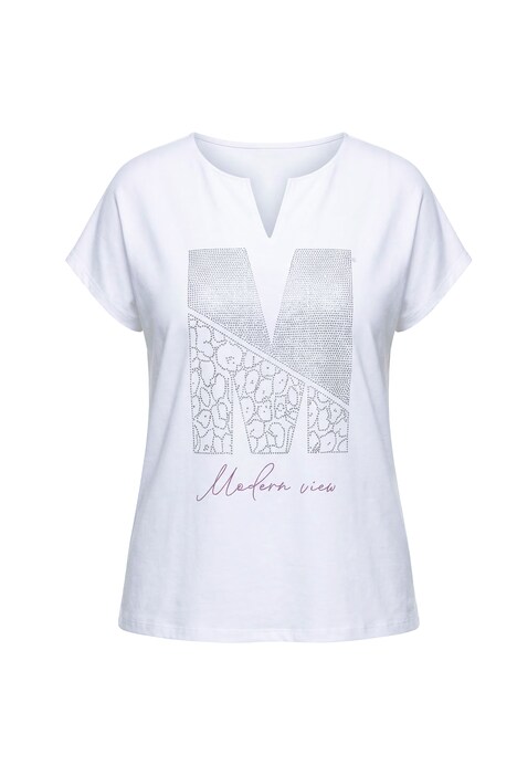 T-Shirt, Ziersteine, Oversized, Tunika-Ausschnitt, Halbarm