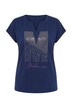 T-Shirt, Ziersteine, Oversized, Tunika-Ausschnitt, Halbarm