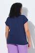 T-shirt, siersteentjes, oversized, tuniekhals, korte mouw