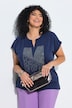 T-shirt, siersteentjes, oversized, tuniekhals, korte mouw