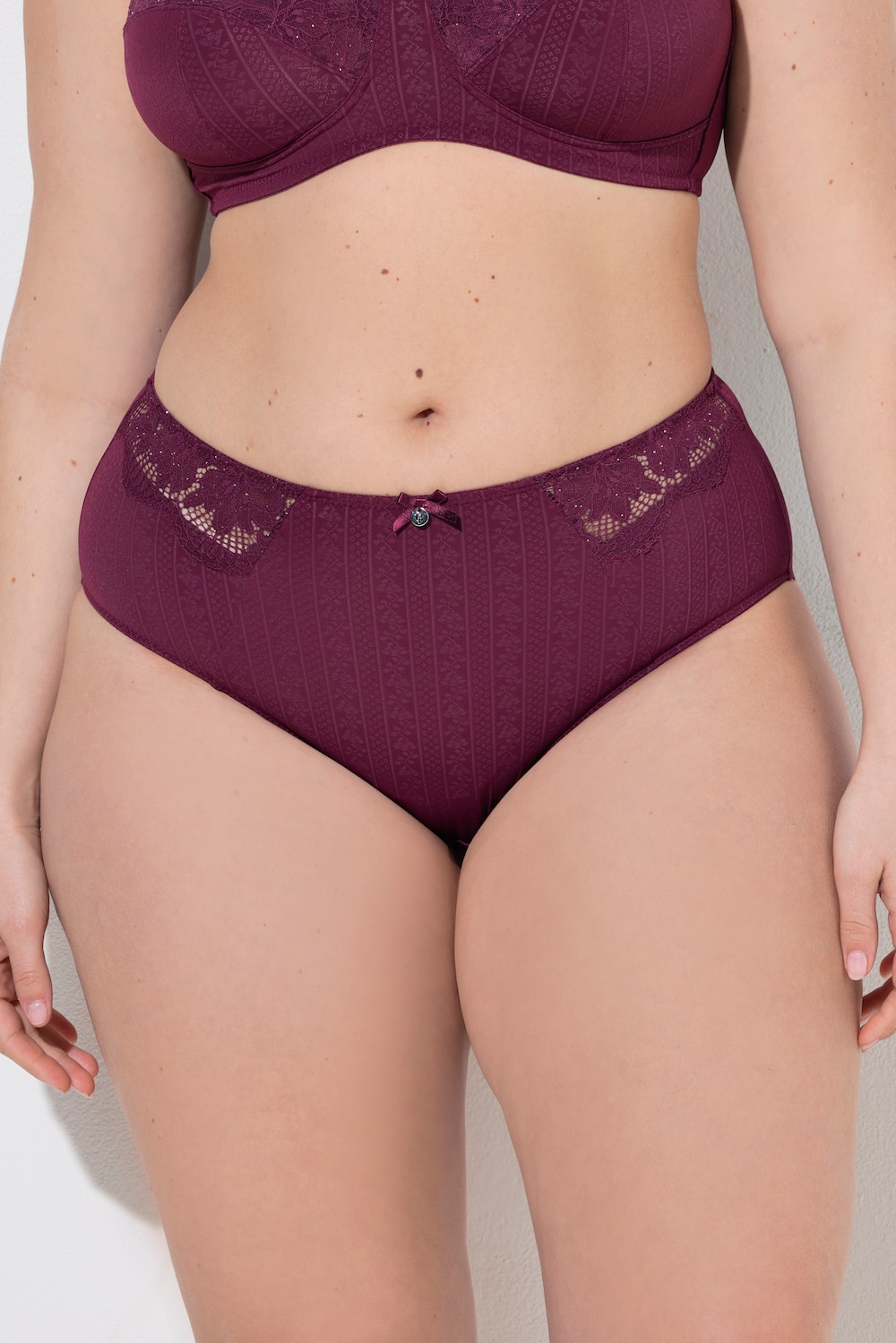 Midi-slip, jacquard, kant aan de zijkanten