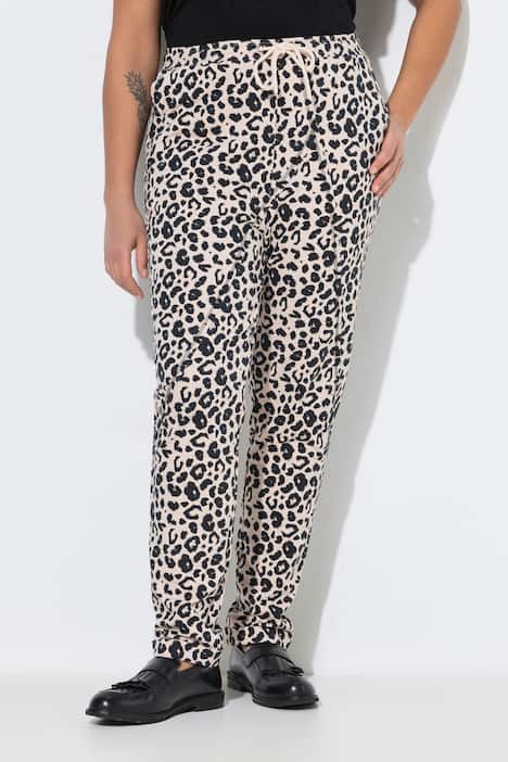 Sweatpants, comfortabele pasvorm, leomotief, siernaden