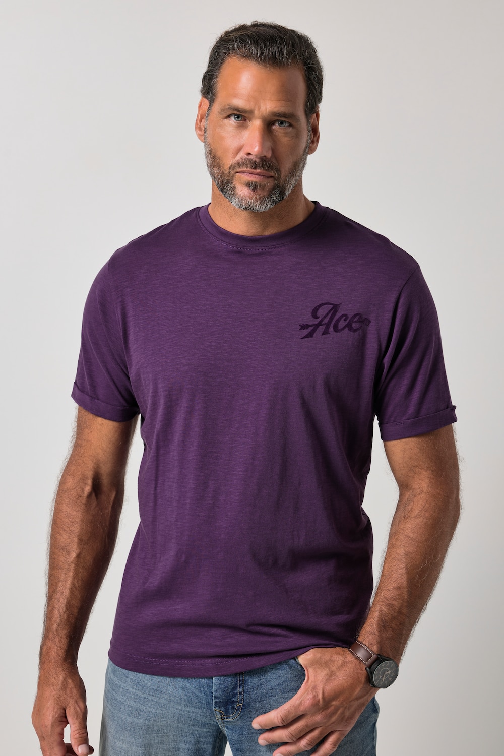 T-Shirt, Halbarm, Brustprint, bis 8 XL