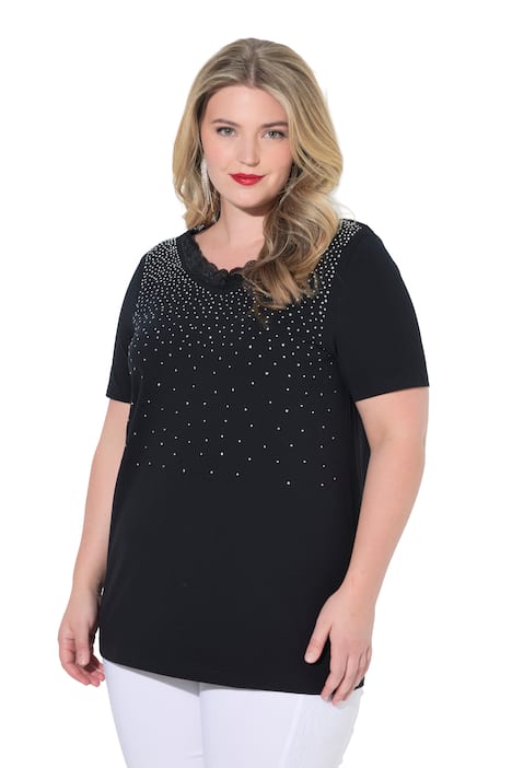 Tričko, pohodlný střih, s efektem třpytivých kamínků