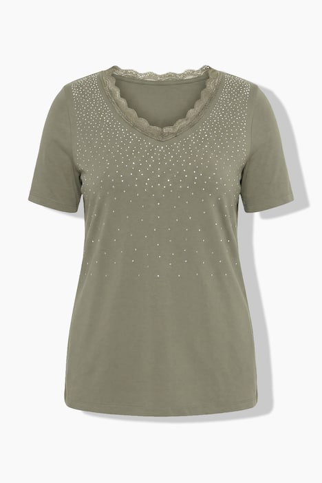 T-shirt, comfortabele pasvorm, verlopende glittersteentjes