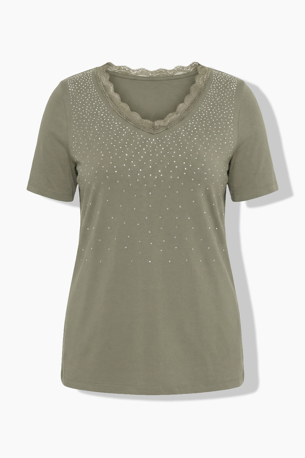 Stora storlekar T-shirt, Dam, grön, storlek: 52, Bomull, Mia Moda