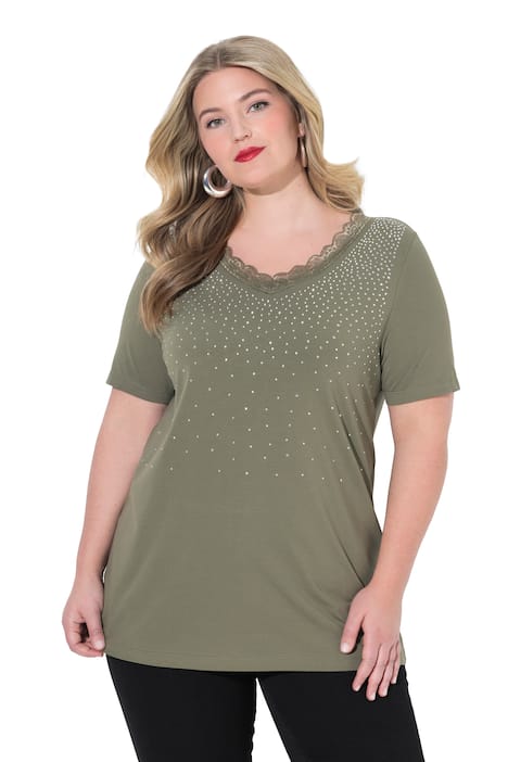 Tričko, pohodlný střih, s efektem třpytivých kamínků