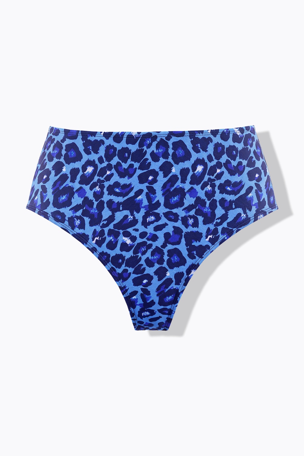 Stora storlekar Bikinitrosa i leopardmönster med hög midja och shaping-effekt, Dam, blå, storlek: 46, Polyester/Syntetfibrer/Elastan, Studio Untold