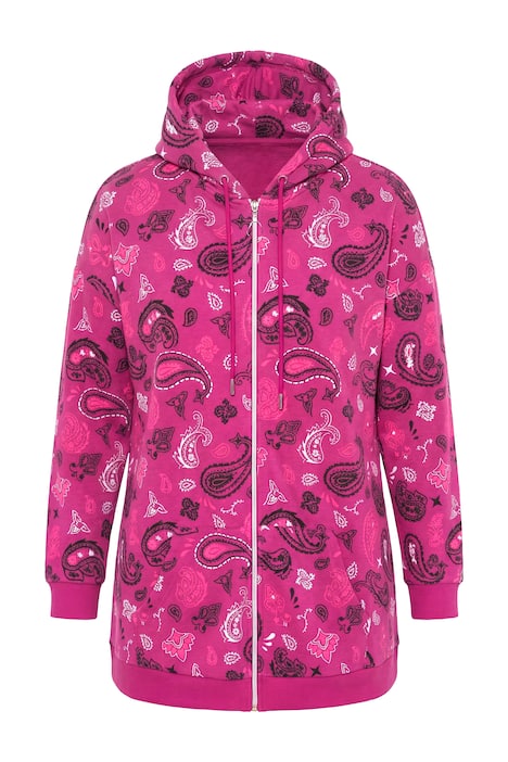 Mikina, volný střih, paisley motiv, kapuce