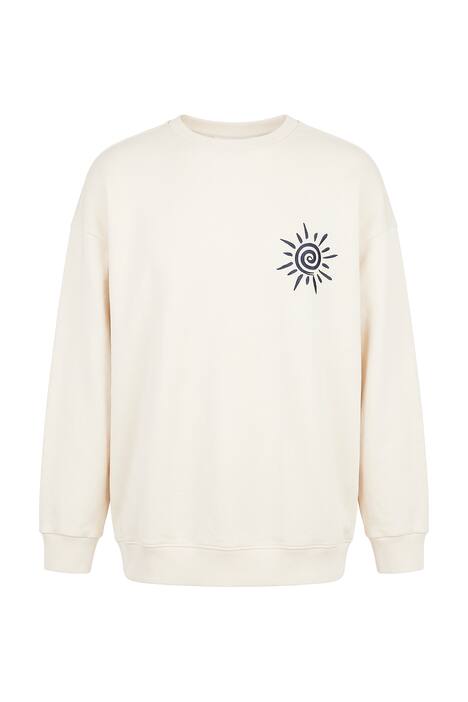 Mikina, oversized, s výšivkou a potiskem na zádech