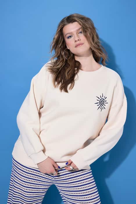 Sweatshirt, oversized, Stick und Rückenprint