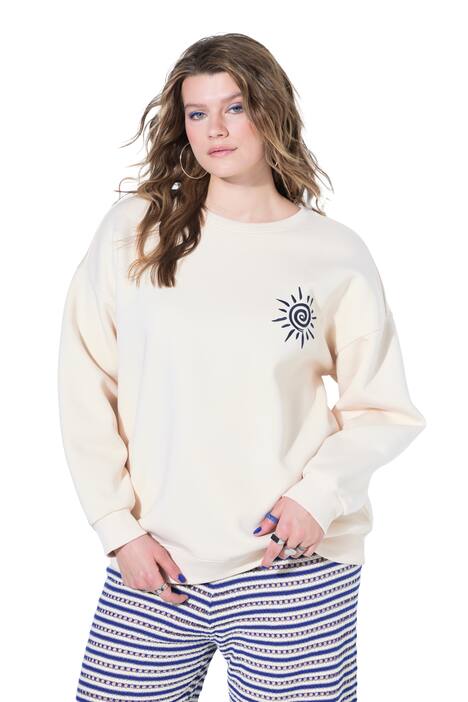 Mikina, oversized, s výšivkou a potiskem na zádech