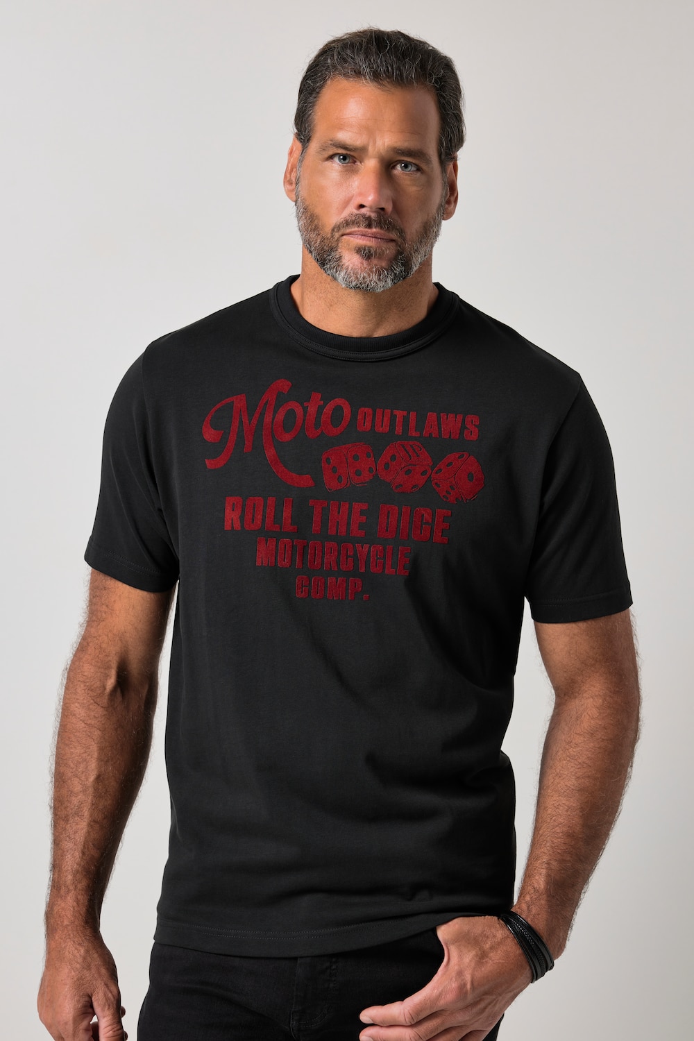 T-Shirt, Halbarm, Brustprint, bis 8 XL