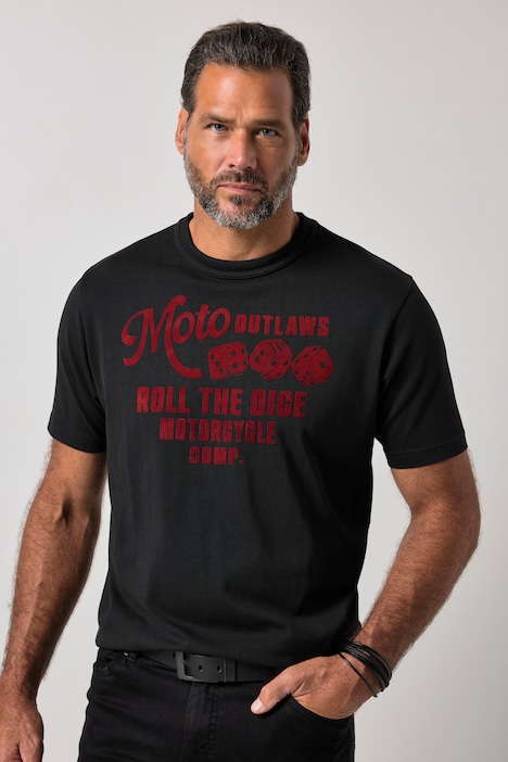 T-Shirt, Halbarm, Brustprint, bis 8 XL
