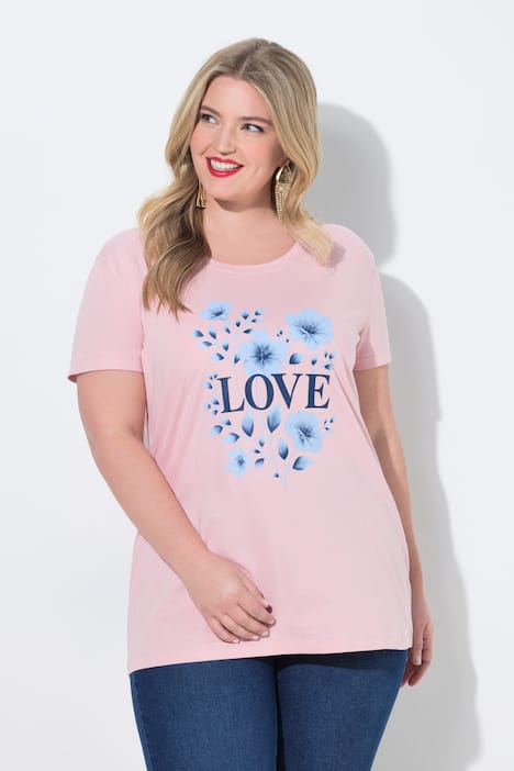 T-Shirt, bequeme Passform, LOVE Motiv