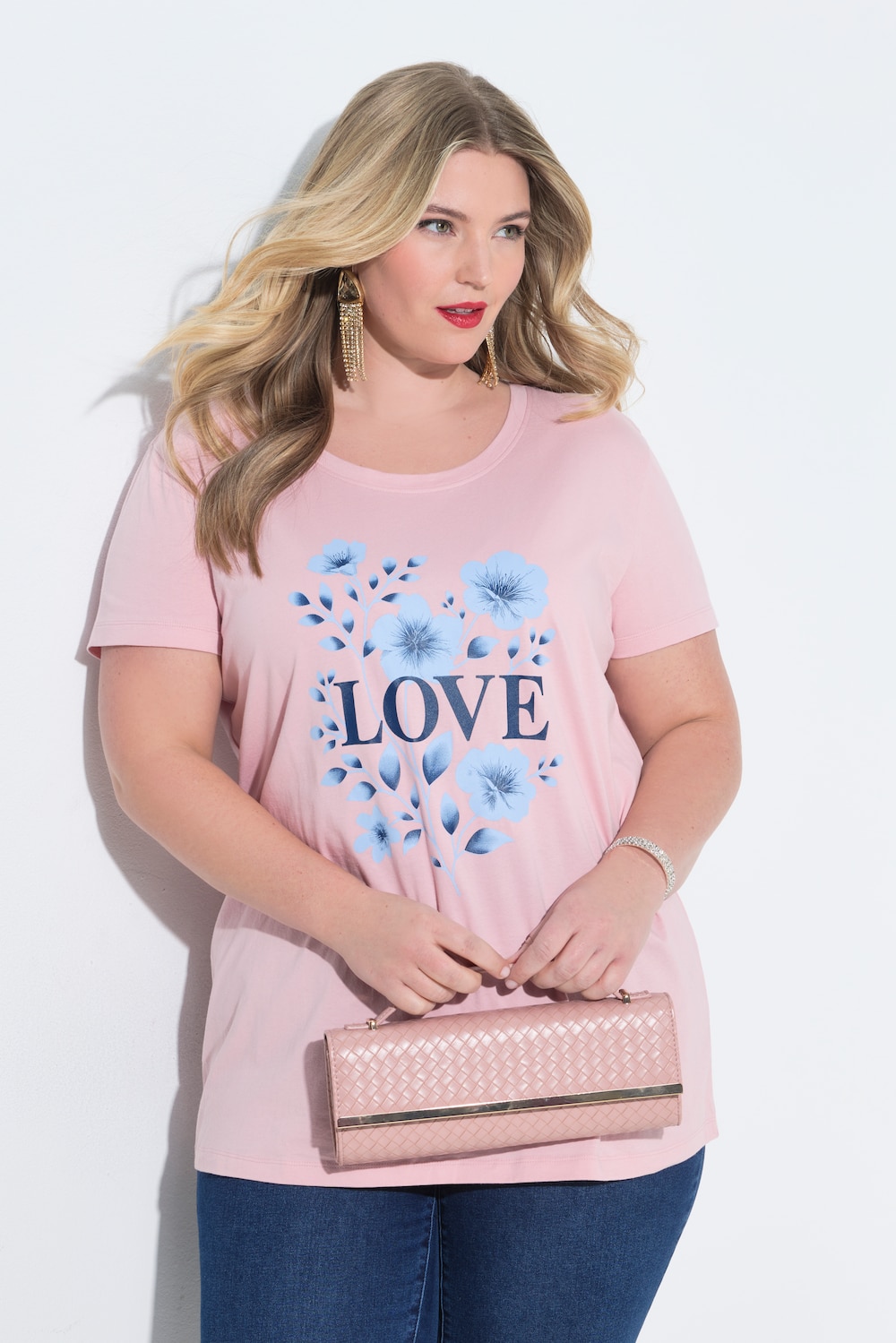 T-Shirt, bequeme Passform, LOVE Motiv