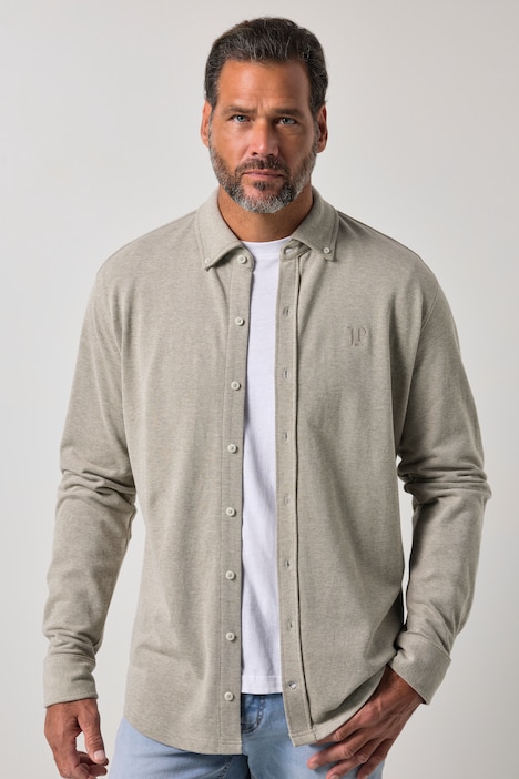 Piqué-Hemd, Langarm, Modern Fit, Buttondown-Kragen, bis 8 XL