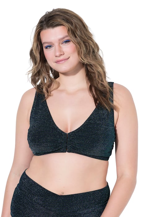 Horní díl bikin, třpytivý efekt, měkké košíčky, dekorativní prsten