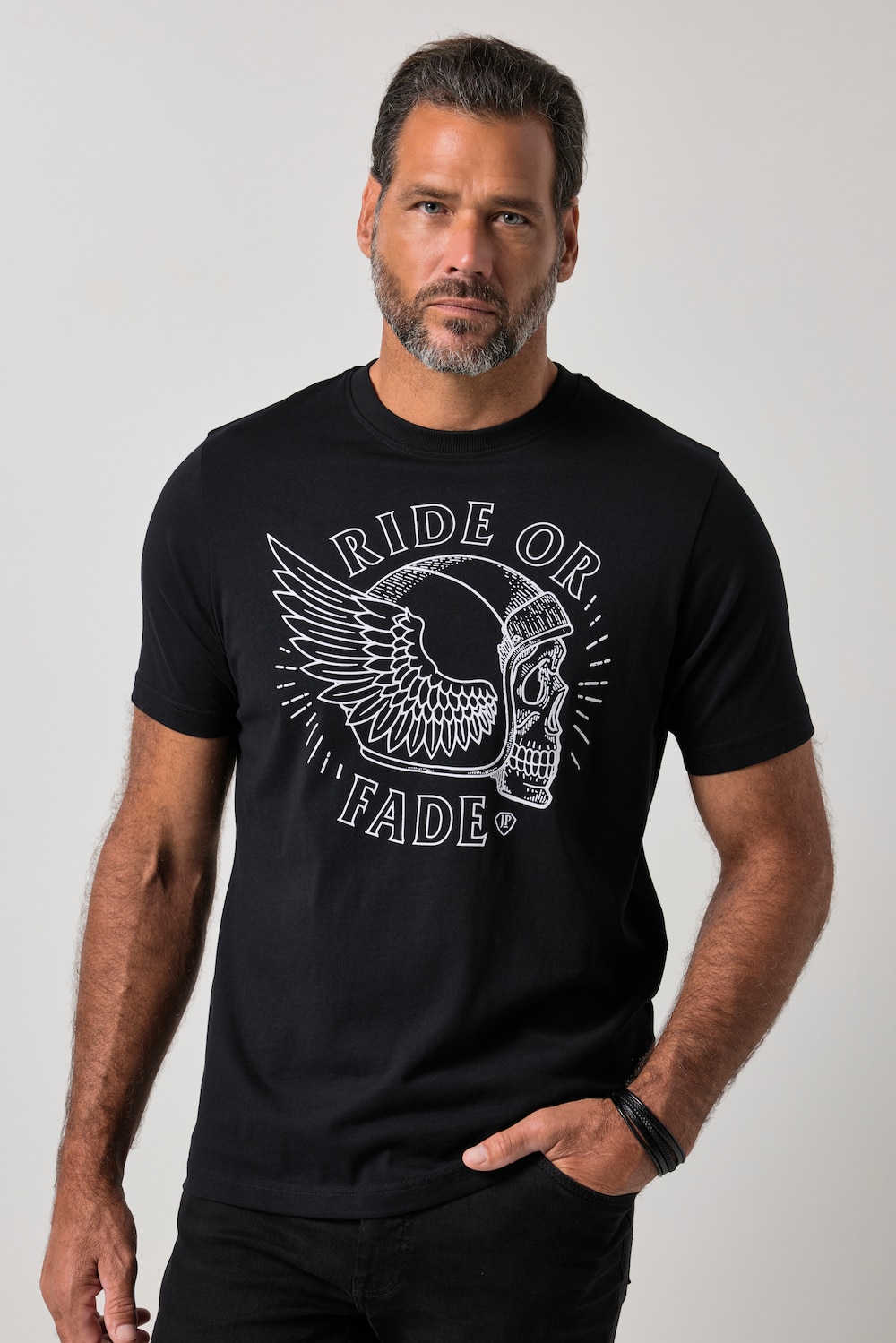 T-Shirt, Halbarm, Brustprint, bis 8 XL