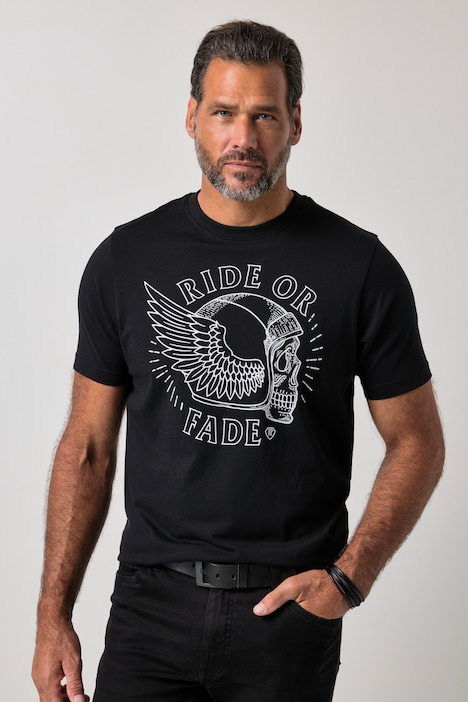 T-Shirt, Halbarm, Brustprint, bis 8 XL