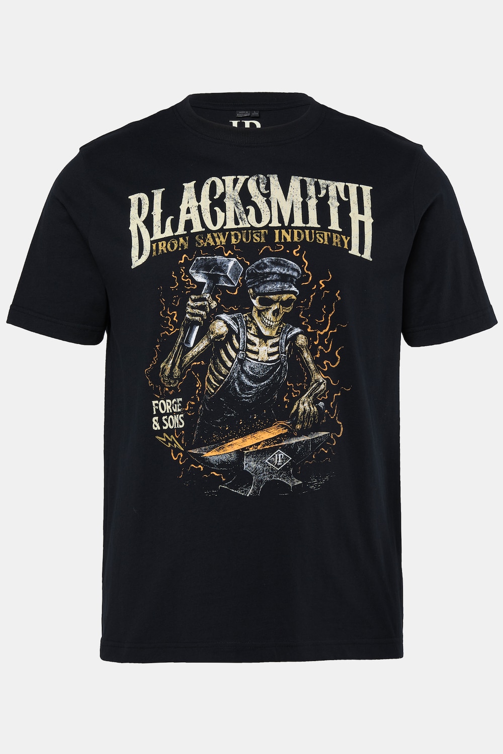 T-shirt, halve mouw, print op de borst, tot 8XL