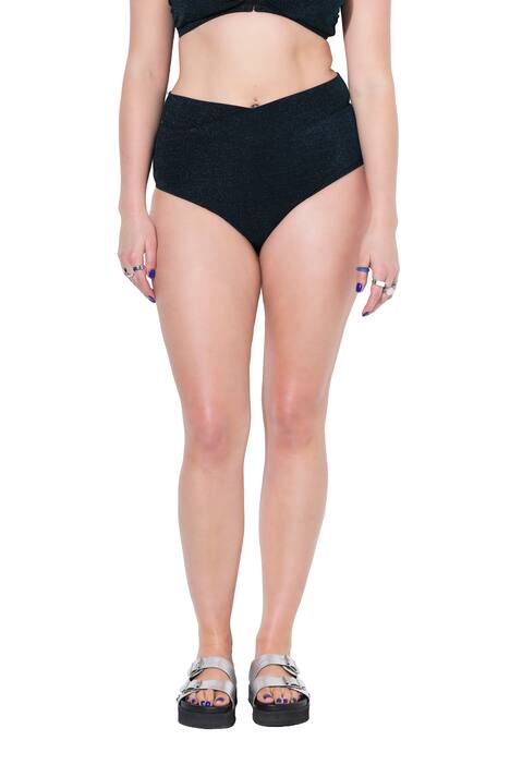 Bikinové kalhotky, nabíraný, třpytivý efekt