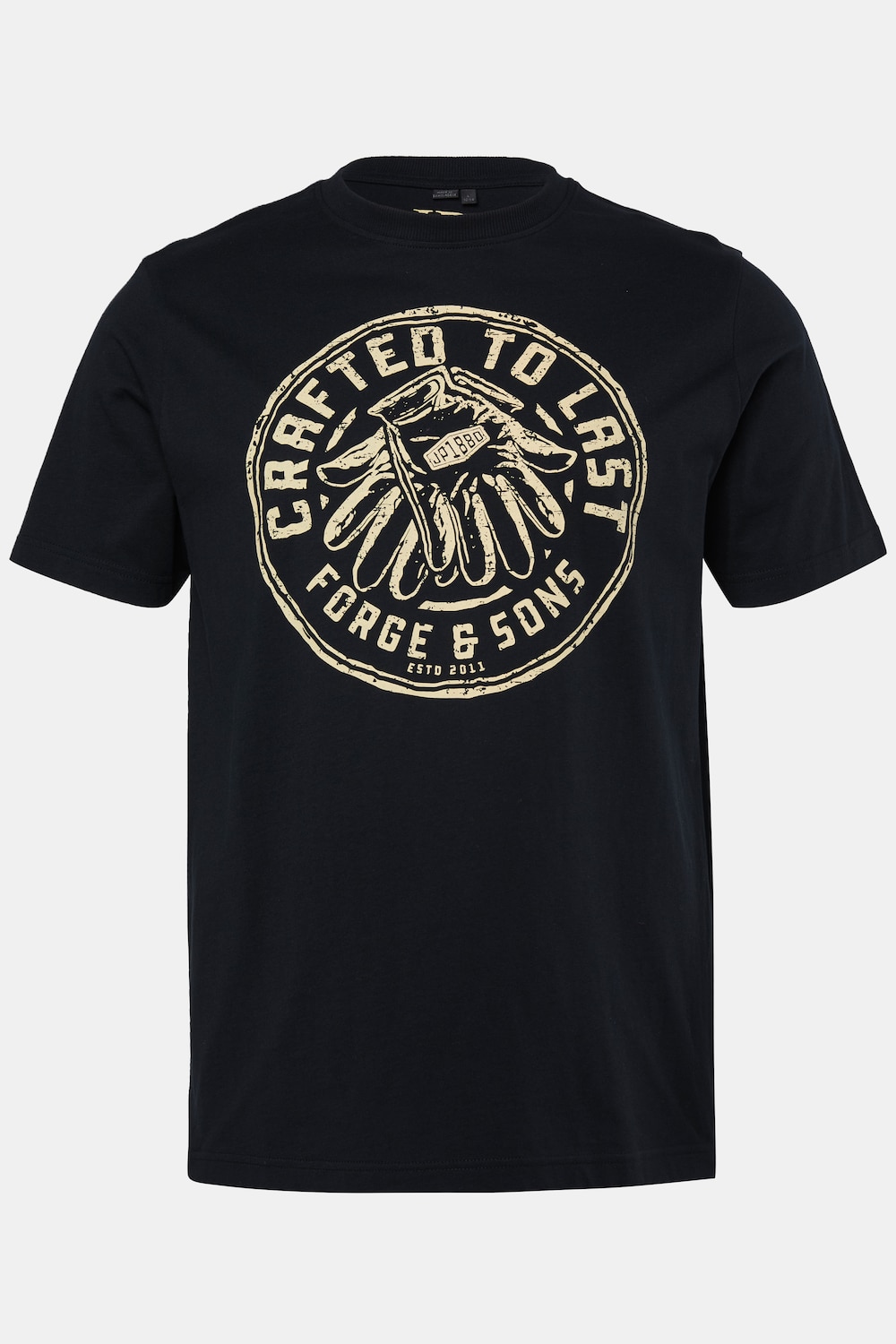 T-shirt, halve mouw, print op de borst, tot 8XL