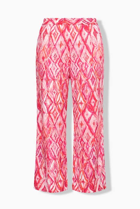 Hose, gerades Bein, Satin, Alloverdruck