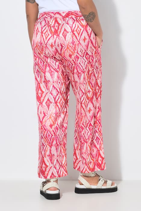 Hose, gerades Bein, Satin, Alloverdruck