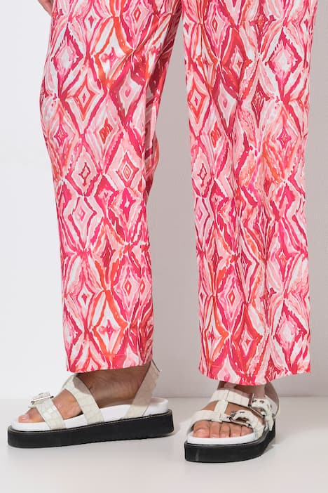 Hose, gerades Bein, Satin, Alloverdruck