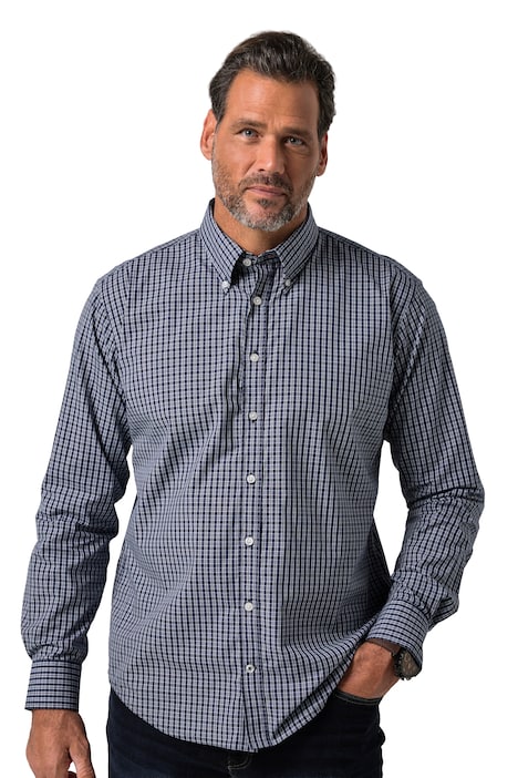 Kostkovaná košile, dlouhé rukávy, moderní střih, košilový límeček s knoflíky, do vel. 8XL