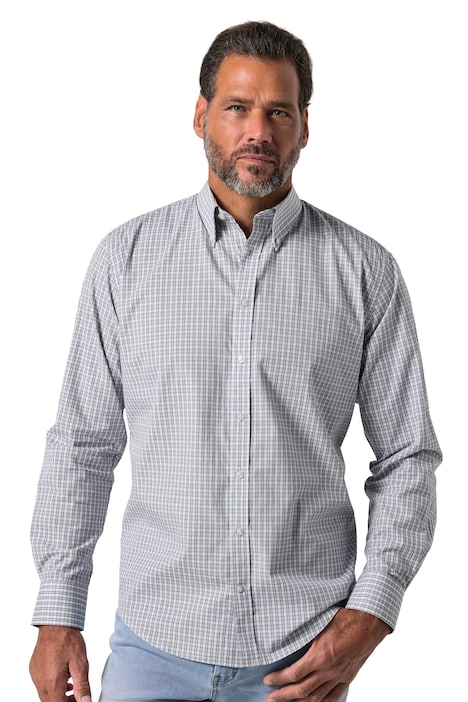 Kostkovaná košile, dlouhé rukávy, moderní střih, košilový límeček s knoflíky, do vel. 8XL