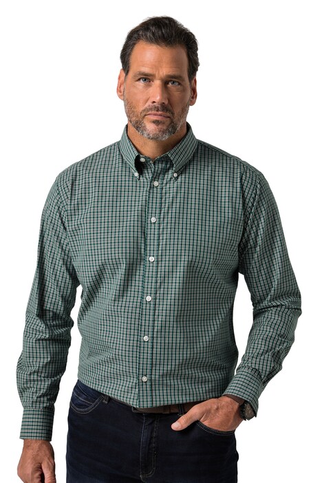 Kostkovaná košile, dlouhé rukávy, moderní střih, košilový límeček s knoflíky, do vel. 8XL
