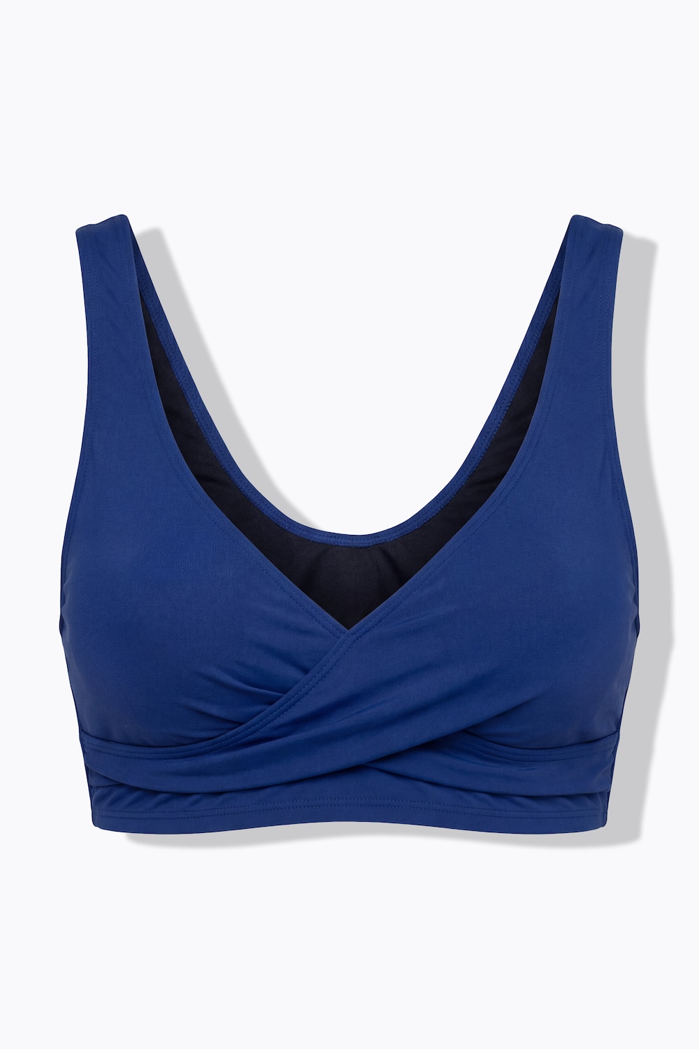 Stora storlekar Bikini i två delar med draperad byst och mjuka kupor, Dam, blå, storlek: 50, Polyester/Syntetfibrer/Elastan, Studio Untold