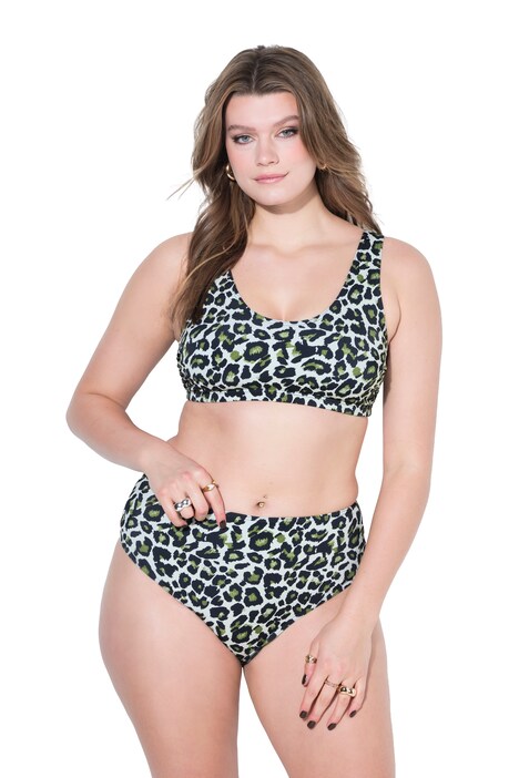 Horní díl bikin s barevným leopardím vzorem a odnímatelnými měkkými košíčky